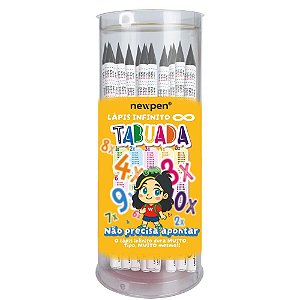 Lapis Preto Redondo Infinito HB Tabuada POTE-24