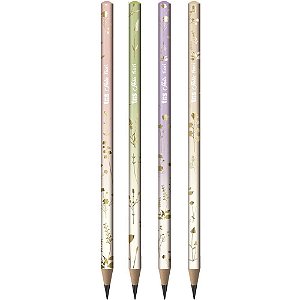 Lapis Preto Redondo Decorado TRIS Fiori 4 Cores POTE-48