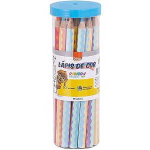 Lapis de COR Sextavado Rainbow BIG Pastel e Neon POTE-24