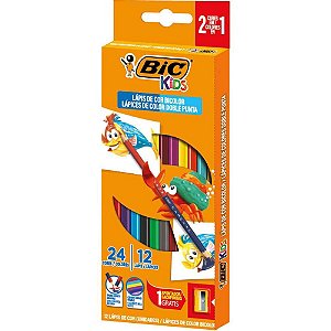 Lapis de COR Sextavado BIC Bicolor 12 Lapis 24 Cores PCT.C/06
