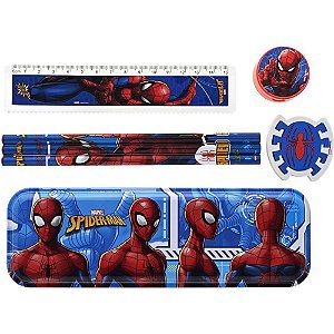 Kit Escolar Spider MAN 7PCS C/ESTOJO Metal