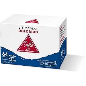 Giz Escolar Color 40CAIXASX64PALITOS Caixa