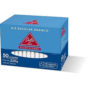 Giz Escolar Plastificado Branco 30CXSX50UN. Caixa