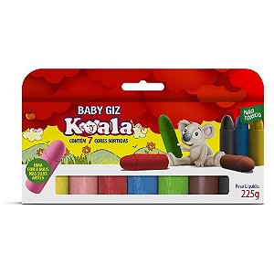 Giz de Cera Jumbo 07 Cores BABY GIZ Koala PCT.C/03