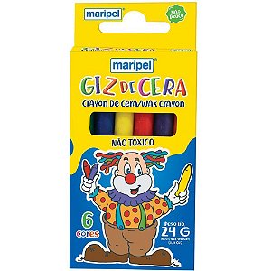 Giz de Cera Fino 06 Cores PCT.C/12