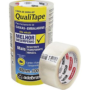 Fita para Empacotamento Qualitape 48MMX100M. Transpar. PCT.C/04