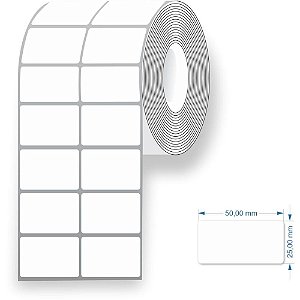 Etiqueta Adesiva Couche 50X25MMX42M 2COL/3000ET Rolo