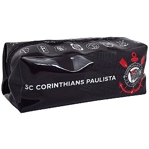 Estojo Simples Corinthians PVC GG Cristal