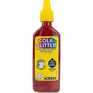 Cola com Glitter Tubo 35G. Vermelho Duzia
