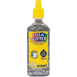 Cola com Glitter Tubo 35G. Prata Duzia