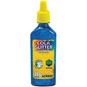 Cola com Glitter Tubo 35G. Azul Duzia