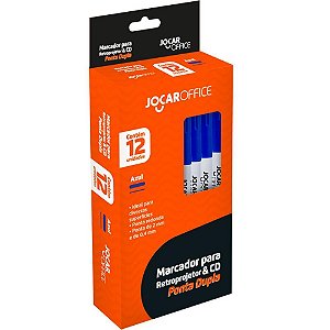 Caneta para CD 2.0MM Jocar Duplo 2MM/0,4MM Azul CX.C/12