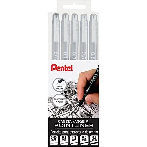 Caneta Nanquim Tecnica Preta C/5 Pontas Estojo