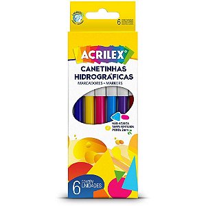 Caneta Hidrografica Ponta 2MM 6 Cores Tampa Ventil PCT.C/24