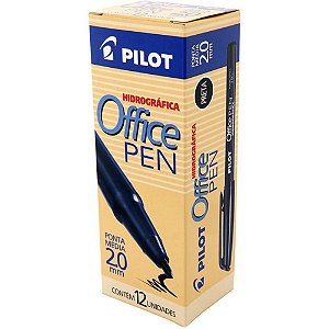 Caneta Hidrografica Office Pen 2.0MM Preta CX.C/12