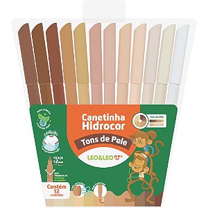 Caneta Hidrografica Leo e Leo TONS de Pele 12CORES Estojo