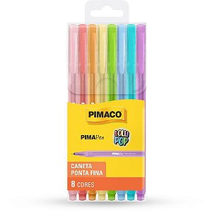 Caneta GEL Pimapen Lolipop 8 Cores Blister