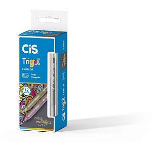 Caneta GEL CIS Trigel 1,0MM Prata Metalic CX.C/12