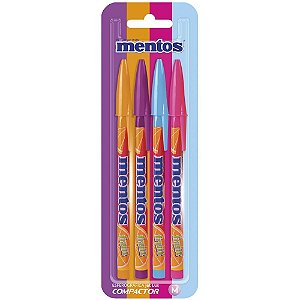 Caneta Esferografica Mentos JET LUX 4 Cores Sortida CX.C/10