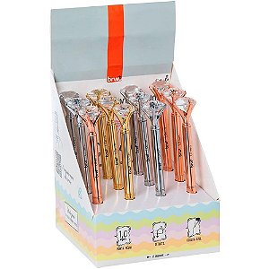 Caneta Esferografica Diamond Metalica 1.0MM Azul DP.C/12