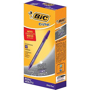 Caneta Esferografica Cristal Fashion Fine Roxa CX.C/12