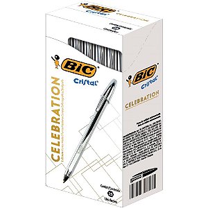 Caneta Esferografica Cristal Celebration Prata CX.C/25