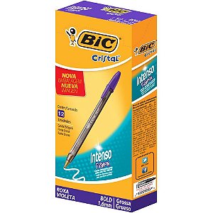 Caneta Esferografica Cristal BOLD Fashion Roxa CX.C/12