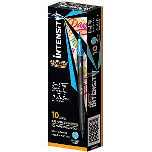 Caneta com Ponta Porosa Intensity 2 Pontas Azul CX.C/10