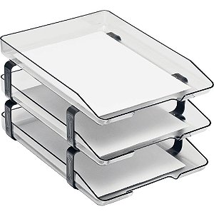 Caixa Correspondencia Tripla Acrilica Classic Cristal