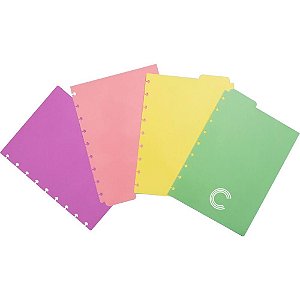 Caderno Inteligente Divisorias Medio Pastel C/4 UNID. Pacote