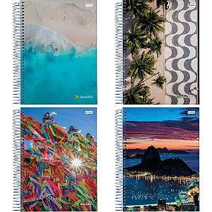 Caderno Espiral 1/4 Flexivel Brasilidade 96FLS. PCT.C/10