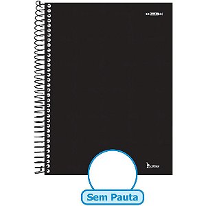 Caderno Espiral 1/4 Capa Dura Neutro Preto 96F sem Pauta C/05