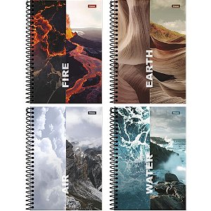 Caderno Espiral 1/4 Capa Dura 4 Elementos 160FLS. PCT.C/05