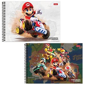 Caderno Desenho UNIV Capa Dura Super Mario BROS 80FLS. C/05