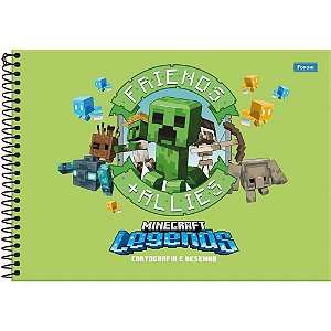 Caderno Desenho UNIV Capa Dura Minecraft 80F PCT.C/05