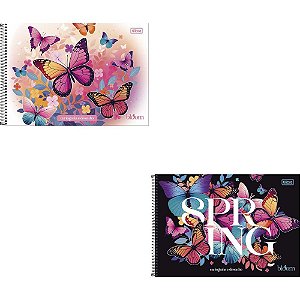 Caderno Desenho UNIV Capa Dura Bloom 80FLS. Espiral PCT.C/04