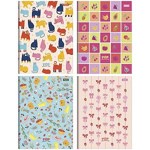 Caderno Brochura 1/4 Capa Dura POP Collection 96FLS. PCT.C/10