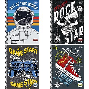 Caderno 16X1 Capa Dura Pepper Masculino 256FLS. PCT.C/02