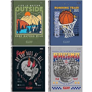 Caderno 12X1 Capa Dura CLIFF Masculino 192FLS. PCT.C/04