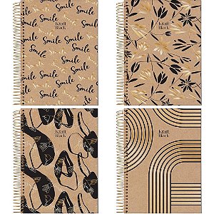 Caderno 10X1 Capa Dura KRAFT BLACK 160FLS. PCT.C/04