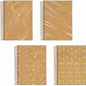 Caderno 01X1 Capa Dura KRAFT GOLD 80FLS. PCT.C/04