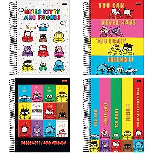 Caderno 01X1 Capa Dura Hello KITTY e Amigos 80FLS. PCT.C/04