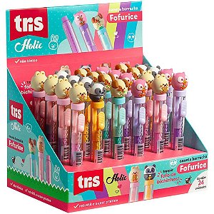 Borracha Caneta TRIS Fofurices Retratil 4CORES DP.C/24