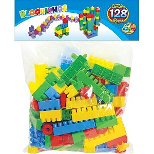 Brinquedo para Montar Bloquinhos 128 Pecas Pacote