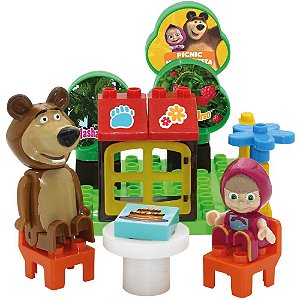 Brinquedo para Montar Masha e o URSO Picnic NA Flore