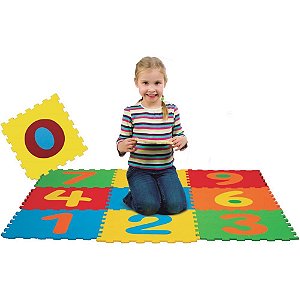 Brinquedo Pedagogico EVA Numeros 28X28CM 5MM 10 Pecas