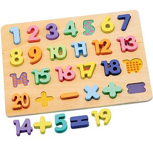 Brinquedo Pedagogico Madeira Encaixe Divertido Numeros