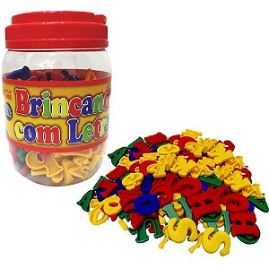 Brinquedo Pedagogico Brincando C/ as Letras 173PCS Pote
