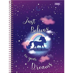 Caderno 01X1 Capa Dura Unicornio 80FLS. PCT.C/04
