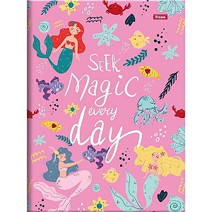 Caderno Brochura 1/4 Capa Dura Sereia 80FLS. PCT.C/10